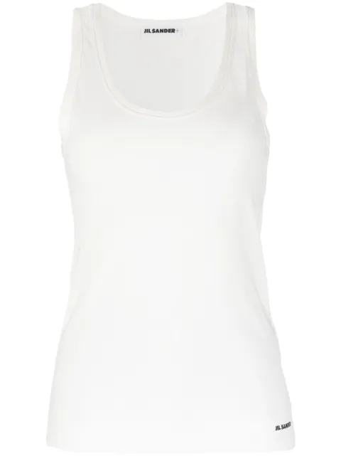 Jil Sander logo-print cotton tank top White J40NL0105J45031