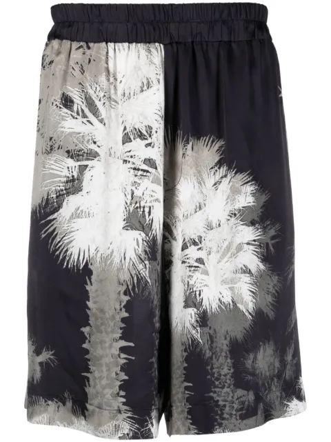 Laneus palm-tree print shorts Black BRU21
