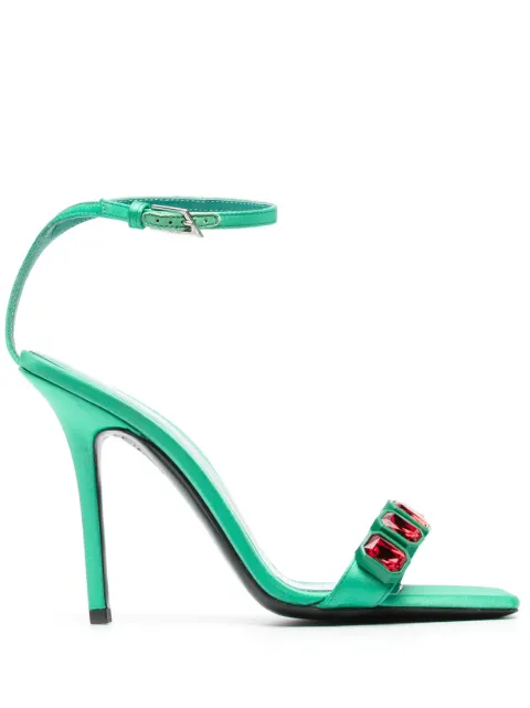 The Attico crystal-embellished sandals Green 232WS653V015R