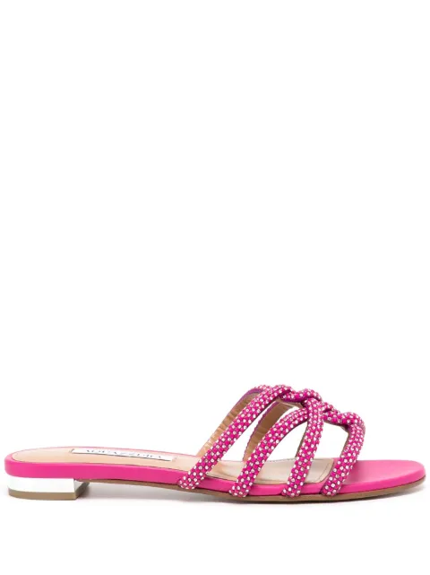 Aquazzura crystal-embellished flat sandals Pink MDCFLAA0NSE