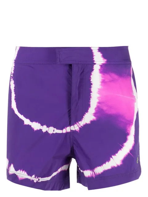 Off-White tie-dye printed shorts Purple OMFD002S23FAB0033750