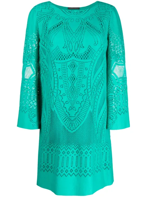 Alberta Ferretti perforated shift dress Green A04111630