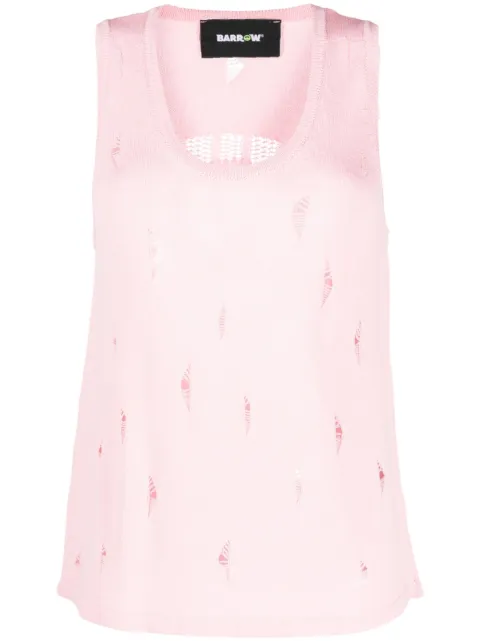 BARROW distressed-effect sleeveless top Pink 033980