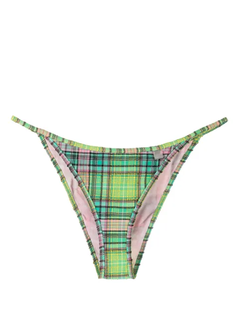 GANNI checked bikini bottoms Green A4682
