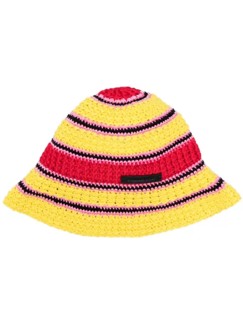 Stella McCartney crochet knit cotton bucket hat Yellow 7V0043WP0164