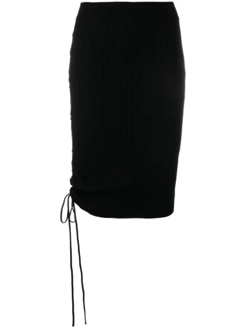Off-White drawstring-detailed midi skirt Black OWHL028S23KNI0011000