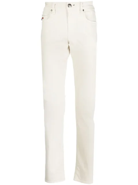 Sartoria Tramarossa embroidered-logo slim-fit jeans Neutrals MICHELANGELOZIPSTRET