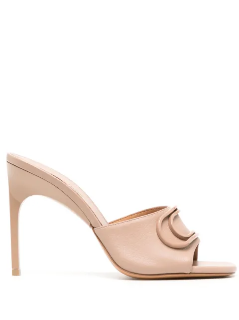 Off-White Pop Paperclip sandals Brown OWIJ030S23LEA0026161