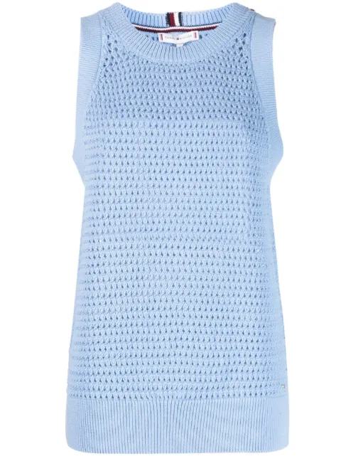 Tommy Hilfiger open-knit sleeveless vest Blue WW0WW37916