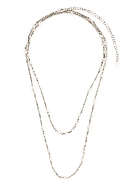 CHANEL Pre-Owned 2000s bead-embellished chain necklace Silver 1501134