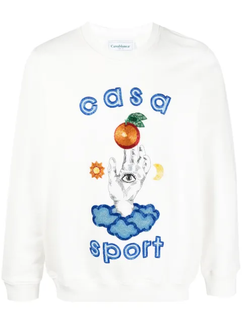 Casablanca Casa Talisman crew neck sweatshirt White MS23JTP117