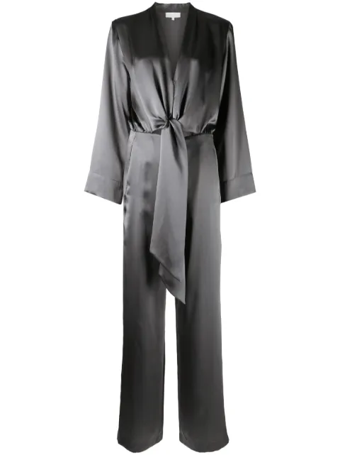 Michelle Mason tie-front kimono jumpsuit Grey M8186