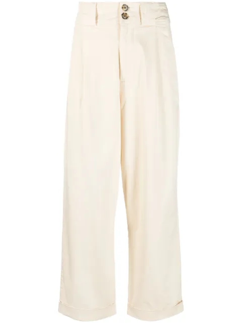 Woolrich high-waisted tailored trousers Neutrals 231CFWWTR0138FRUT3343
