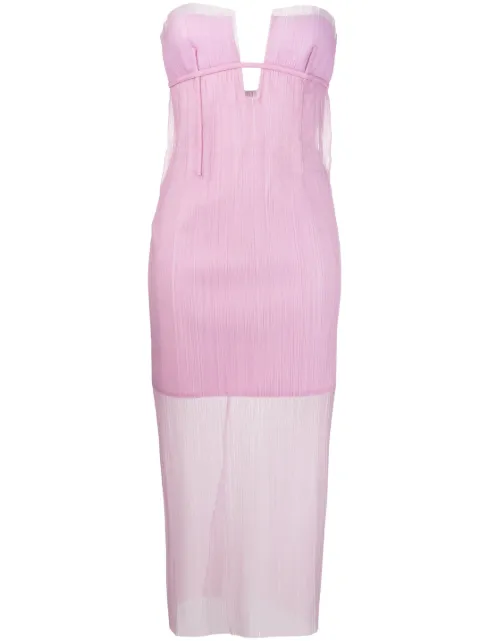 Krizia strapless cut-out silk dress Pink 23PK1D0A431148