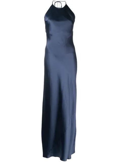 Reformation Jeany satin-finish silk dress Blue 1311710NVY