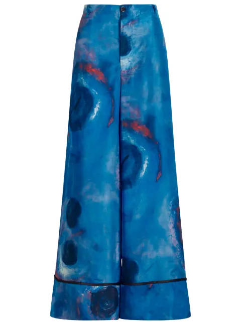Marni high-waist wide-leg trousers Blue PAMA0335I0UTSF97
