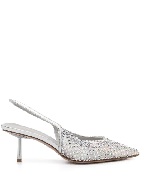 Le Silla 60mm Gilda embellished slingback pumps Grey 2299U060P1PPCAZ