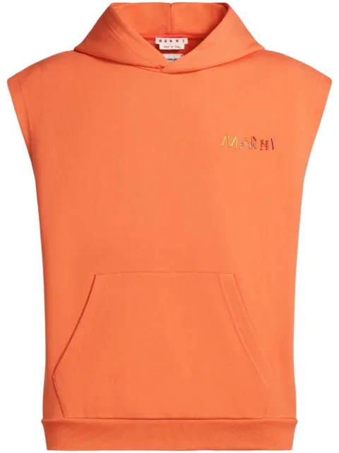 Marni painterly-logo sleeveless sweatshirt Orange FUMU0120PXUSCV20