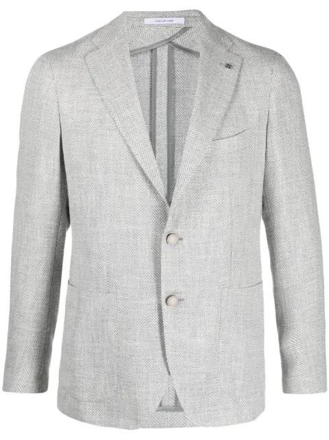 Tagliatore herringbone-pattern single-breasted blazer Grey 1SMC22KC90019
