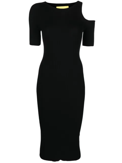 AERON cut-out ribbed midi dress Black AW23CRDR413436001