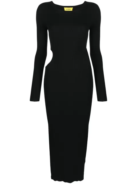 AERON cut-out rib-knit maxi dress Black AW23CRDR414436001
