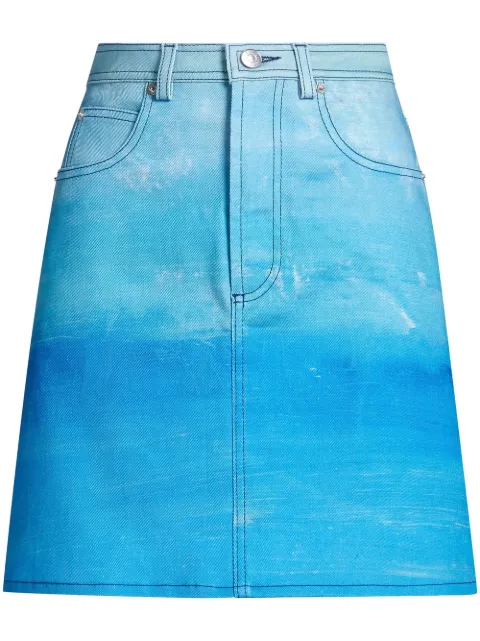 Marni tie-dye A-line skirt Blue GOJD0519A0UTC261