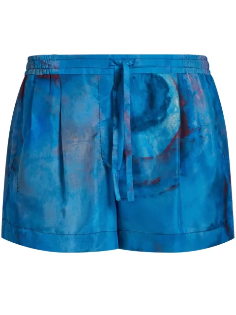 Marni drawstring-waist silk shorts Blue PAMA0418A0UTSF97