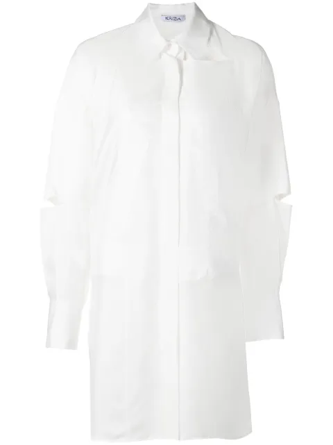 Krizia cut-out-detail shirt dress White 23PK1D0A631801
