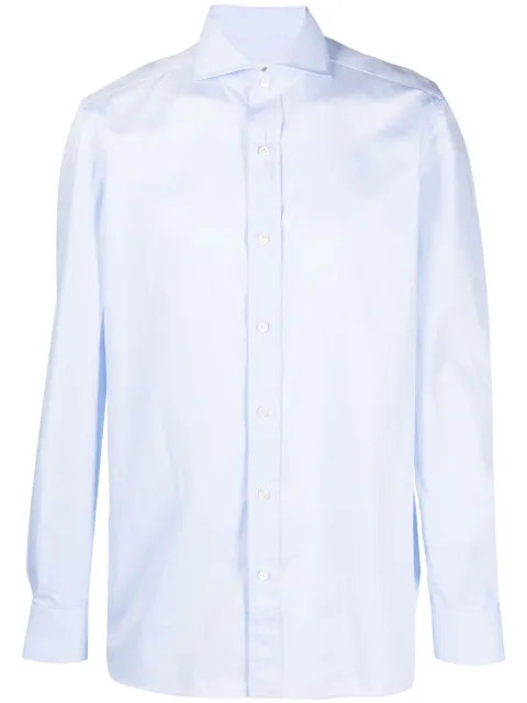 Borrelli long-sleeve cotton shirt Blue PS10007
