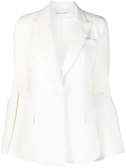Prabal Gurung slit-sleeve single-breasted blazer White S23J25SC