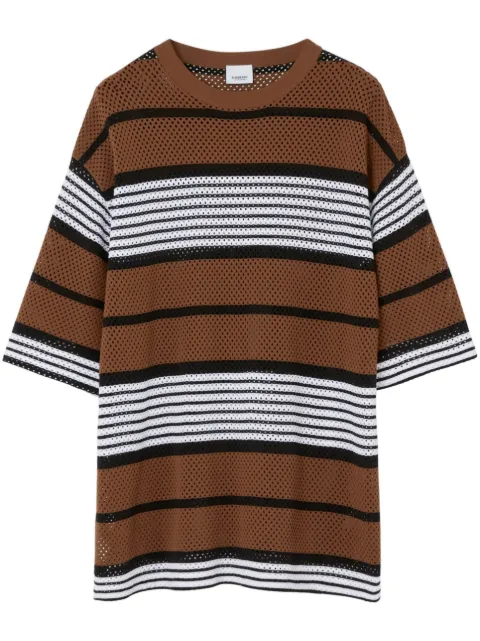 Burberry stripe-print oversized T-shirt Brown 8067885