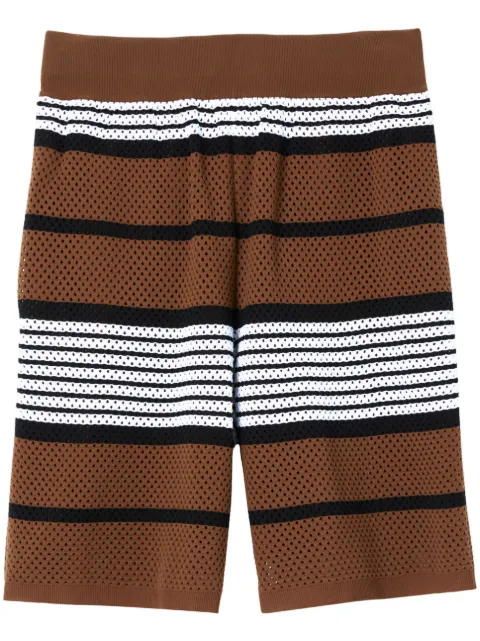 Burberry perforated striped bermuda shorts Brown 8067887