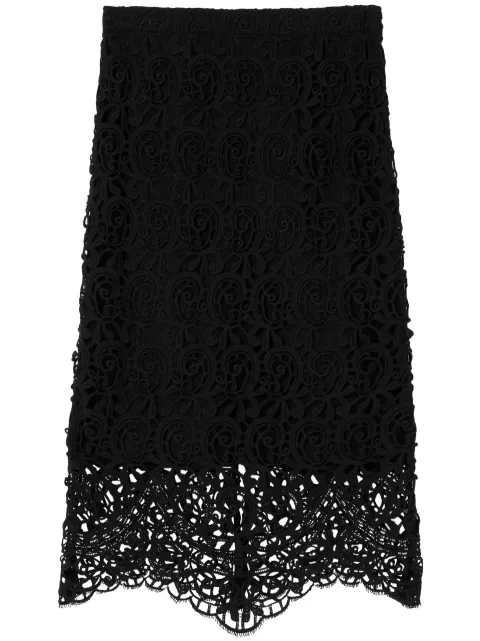 Burberry macramé-lace pencil skirt Black 8067790