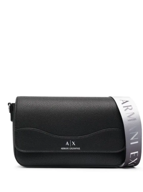 Armani Exchange logo-print leather crossbody bag Black 942912CC783