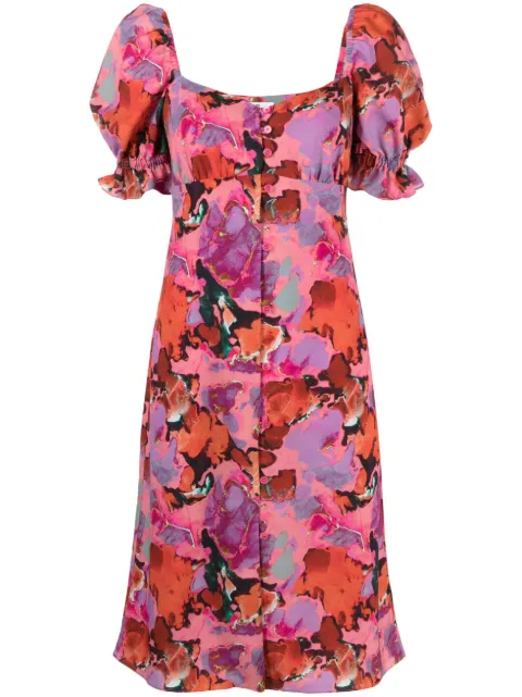 PS Paul Smith floral-print balloon sleeves dress Pink W2R540DK31018