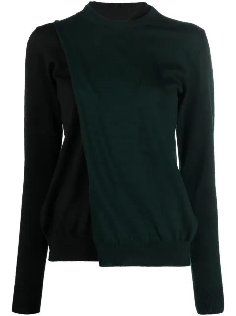 colville long-sleeve wool knitted top Black CVS23847