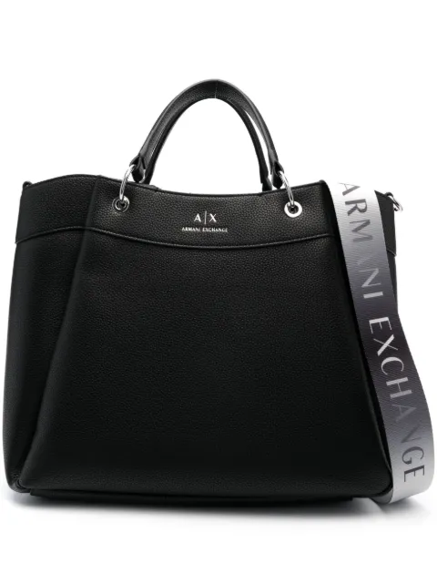 Armani Exchange logo-stamp tote bag Black 942910CC783