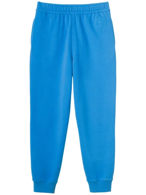 Burberry embroidered-letter motif cotton track pants Blue 8065770