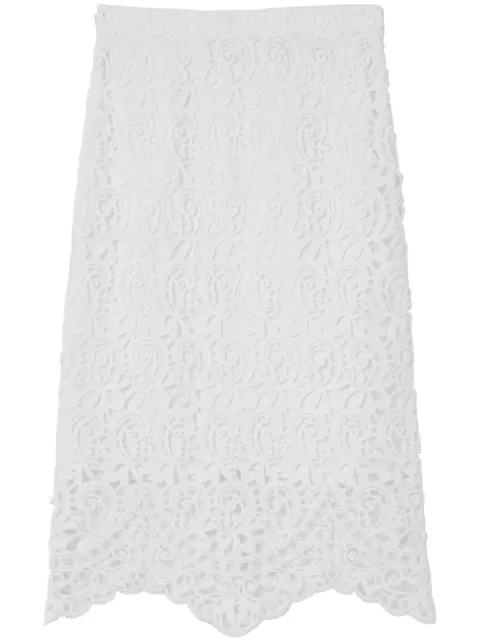Burberry macramé-lace pencil skirt White 8067787