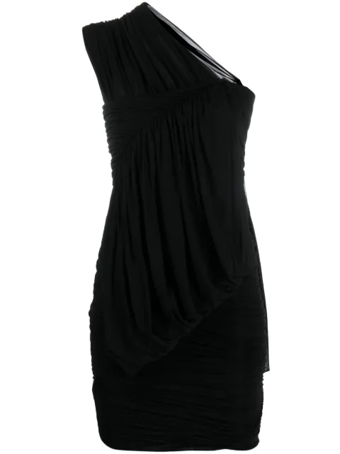 Rick Owens one-shoulder ruched minidress Black RP01C5565BZ