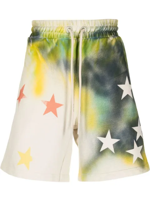 Palm Angels Star Sprayed track shorts Neutrals PMCI010S23FLE0020184