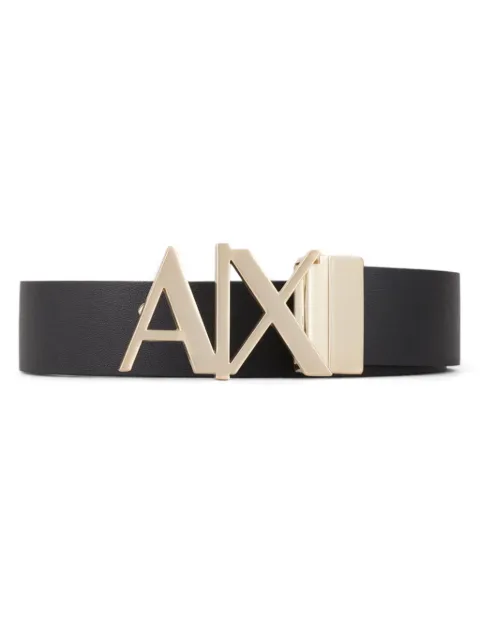 Armani Exchange logo-buckle leather belt Black 951017CC505