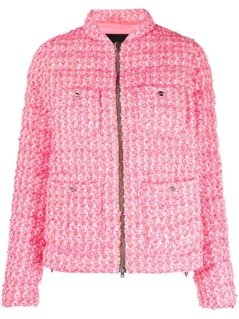 Herno tweed padded down jacket Pink PI001703D12485