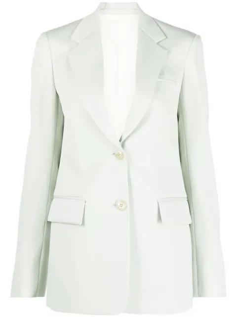 Lanvin single-breasted virgin wool blazer Green RWJA00094885P23