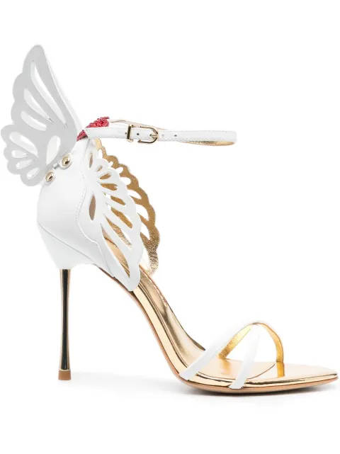 Sophia Webster Heavenly 100mm butterfly sandals White SBR23013