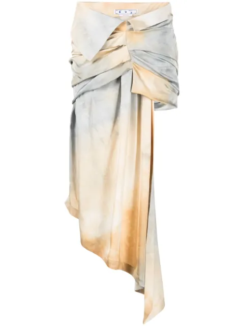 Off-White tie-dye asymmetric skirt Brown OWCU002S23FAB0026237