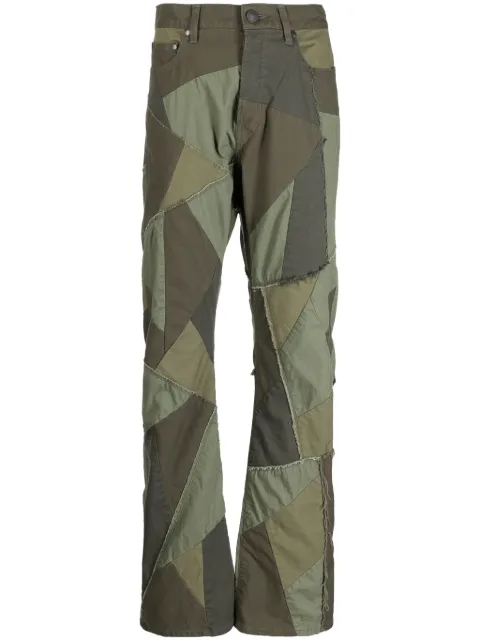 John Elliott patchwork-design bootcut jeans Green F166G10251L