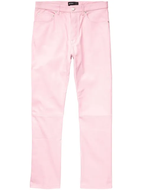 Purple Brand straight-leg leather trousers Pink P011LCBP223