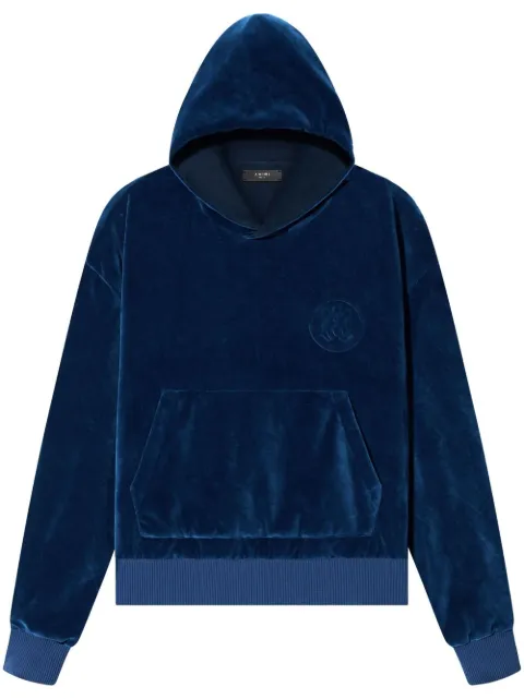 AMIRI velour pouch-pocket hoodie Blue PS23MJH001420