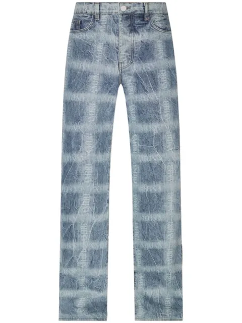 AMIRI plaid-print wide jeans Blue PS23MDF013497